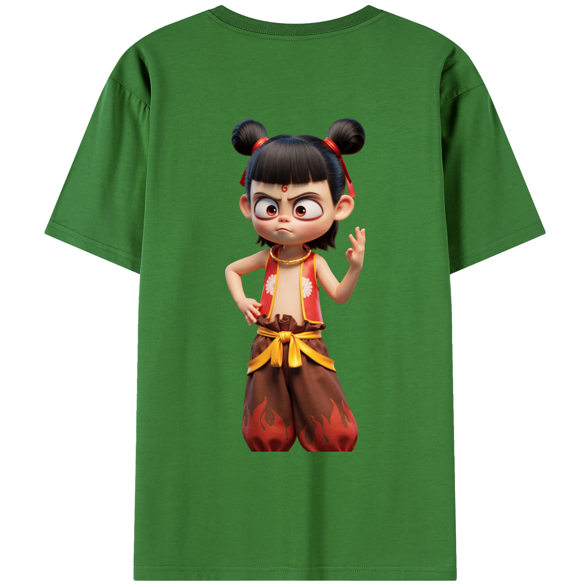 （画像用） Ne Zha 2 ナタ 魔童の大暴れ レディース半袖Tシャツ(バックプリント)